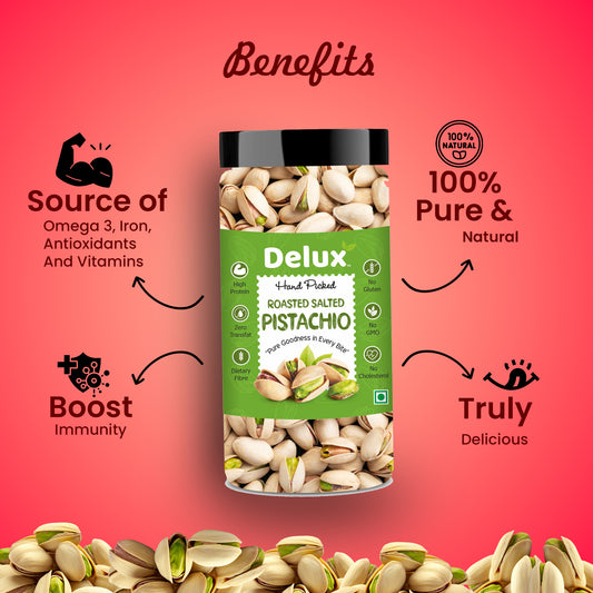 Delux Foods Dry Fruits Combo Pack 300 g | Pistachio 150g | Cashews 150g | Mixed Dry Fruits (2 x 150 gm)