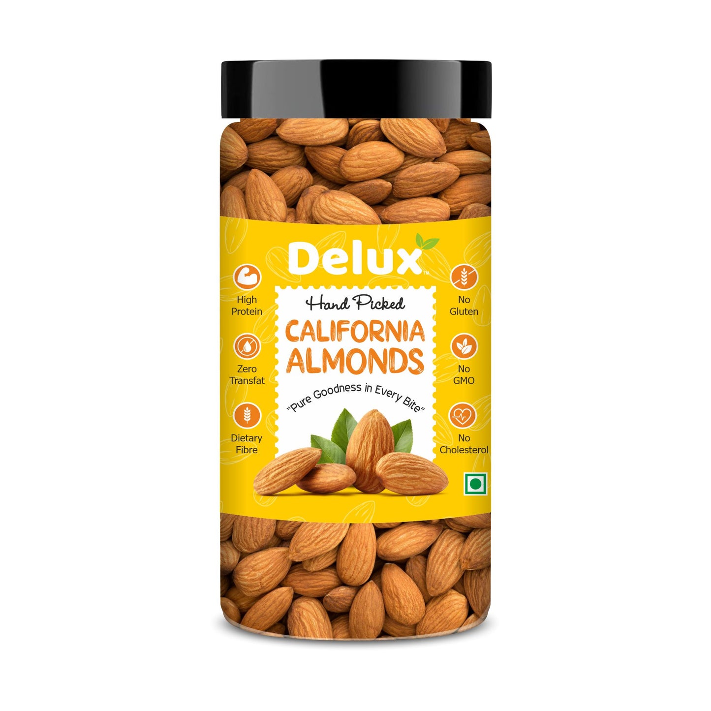 Delux Foods 100% Natural Premium California Almonds 250g & 500g| Premium Badam Giri | High in Fiber | Rich in Protein