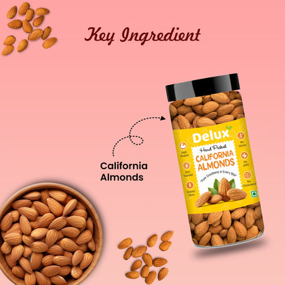 Delux Foods Dry fruits combo pack of Pistachios Almonds Cashews Green Raisins| Kaju Badam Pista Kishmish 600 gm (4 x 150 gm)