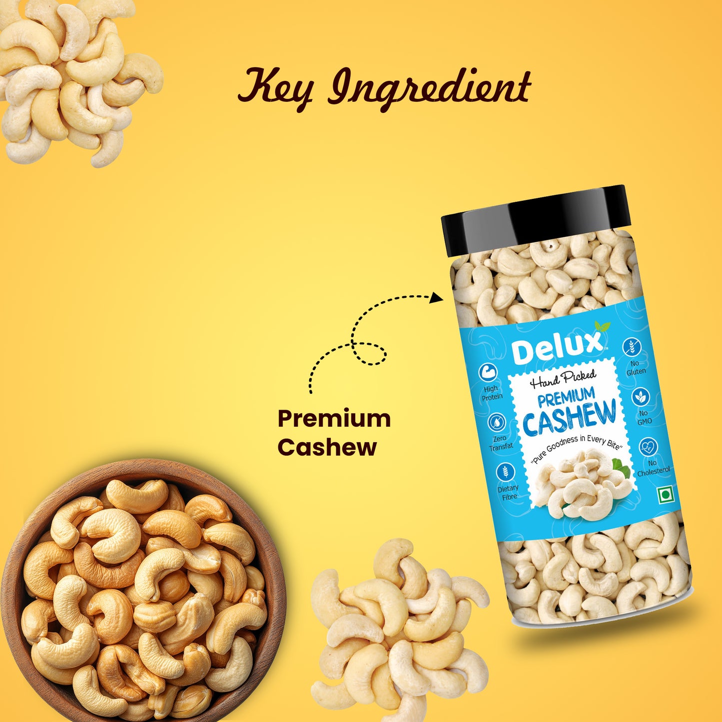 Delux Foods Dry fruits combo pack of Pistachios Almonds Cashews Green Raisins| Kaju Badam Pista Kishmish 600 gm (4 x 150 gm)