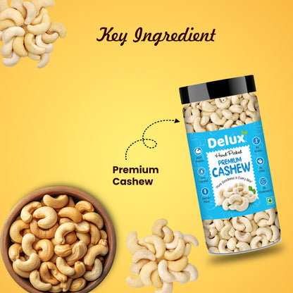 Delux Foods Dry fruits combo pack of Pistachios Almonds Cashews Green Raisins| Kaju Badam Pista Kishmish 600 gm (4 x 150 gm)