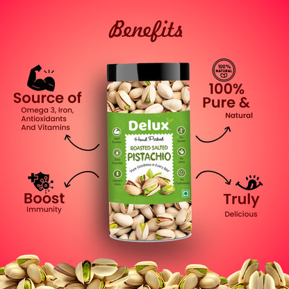 Delux Foods Green Raisin 150gm & Pistachios 150gm Combo | Kishmish Pista Combo Pistachios, Raisins  (2 x 300 g)