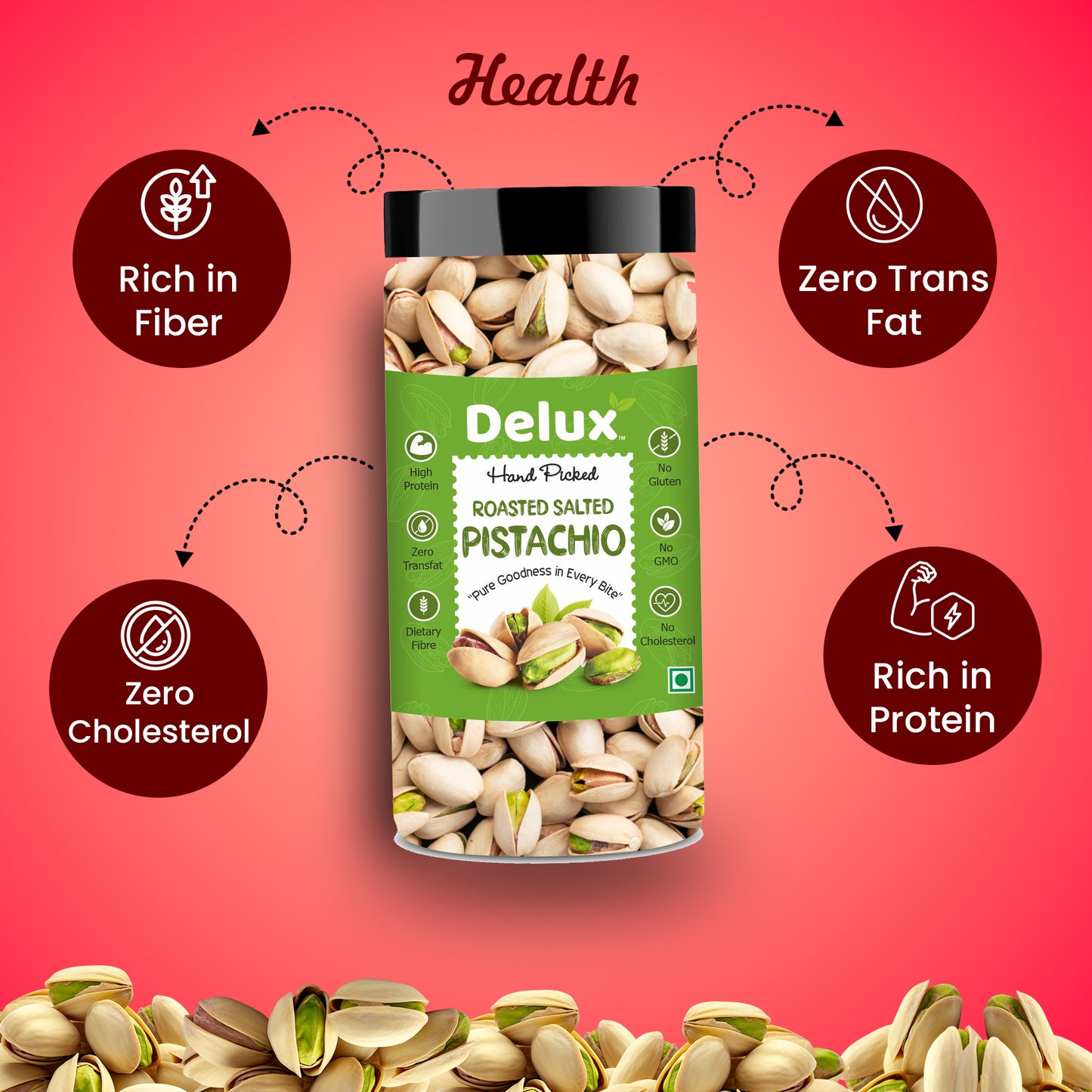 Delux Foods Green Raisin 150gm & Pistachios 150gm Combo | Kishmish Pista Combo Pistachios, Raisins  (2 x 300 g)