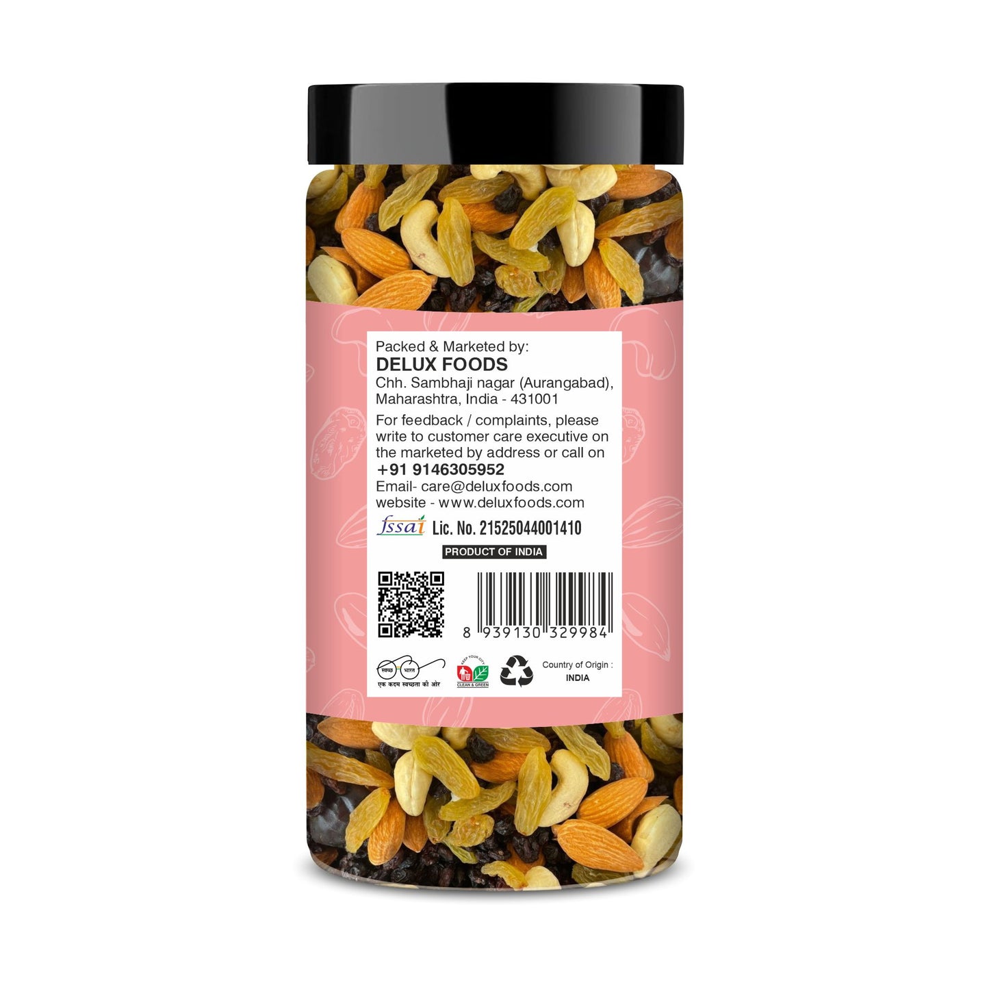 Delux Foods Dry fruits combo pack of Panchmeva Almonds Cashews | Kaju Badam Panchmeva 450 gm (3 x 150 gm)