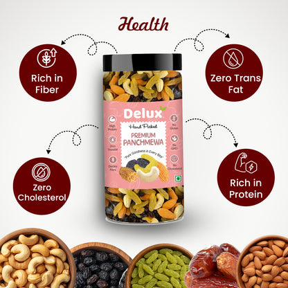 Delux Foods Dry fruits combo pack of Panchmeva Almonds Cashews | Kaju Badam Panchmeva 450 gm (3 x 150 gm)