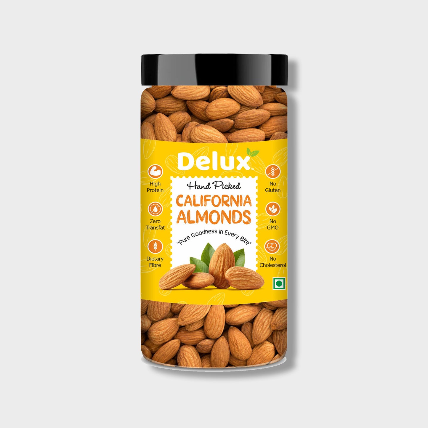 Delux Foods 100% Natural Premium California Almonds 250g & 500g| Premium Badam Giri | High in Fiber | Rich in Protein