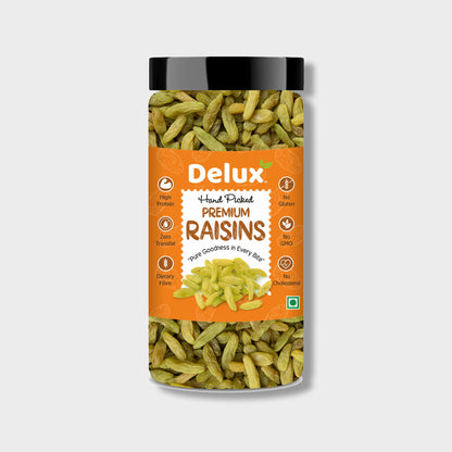 Premium Raisins | Seedless | 100% Pure | Source of Potassium | Long in Size | Upto 20 Quality Parameters Tested | 250g / 500g