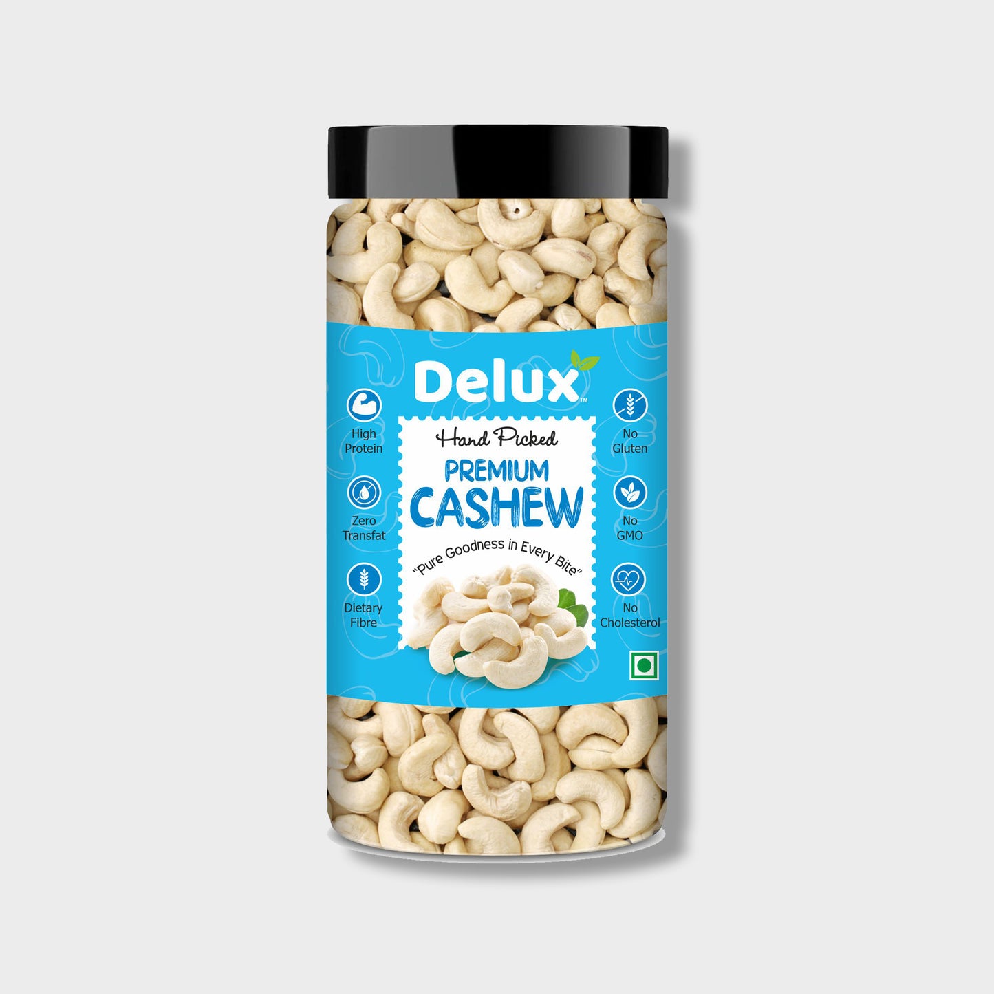 Delux Foods Pure Cashews Whole/Kaju, 250g & 500g, Nutritious & Delicious, Rich in Protein, Crunchy Nuts